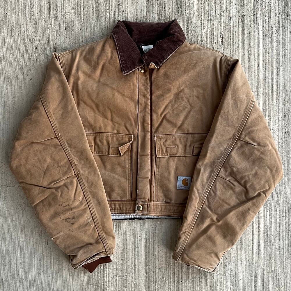 Carhartt brown cropped Detroit style work wear jacket